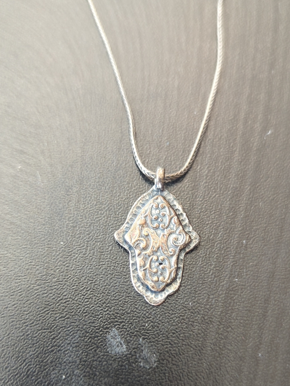 Sterling Silver Hamsa Hand Pendant